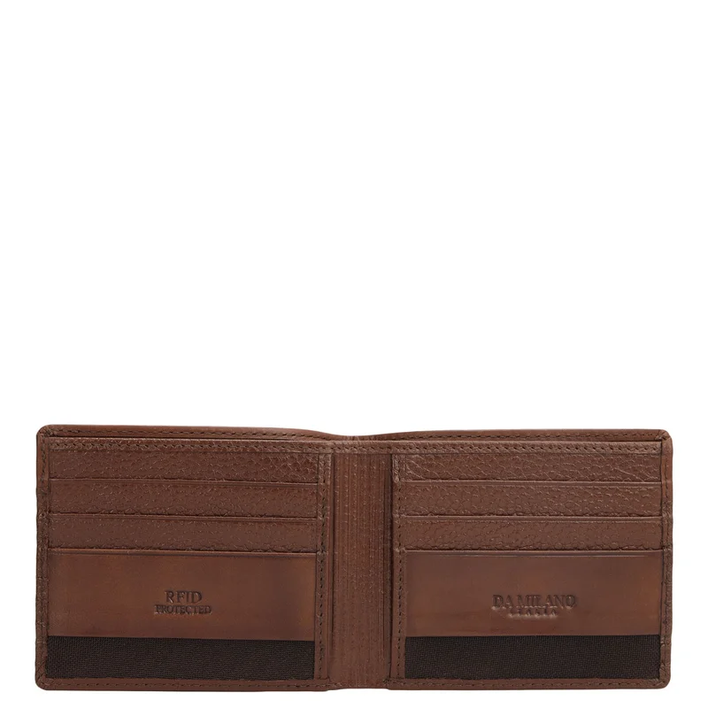 Da Milano Espresso Espresso Bifold Leather Mens Wallet for Men | Best Price UAE